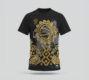 T-SHIRT NOIR/OCRE JCA